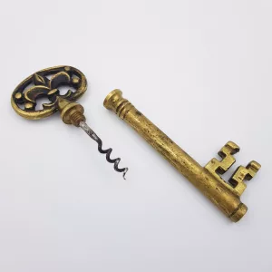 Vintage brass corkscrew shape of a giant key