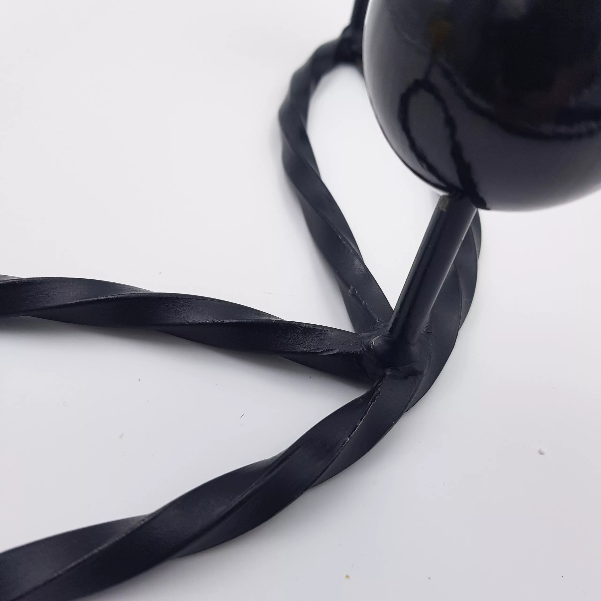 Vintage coat rack twisted metal colored wood balls