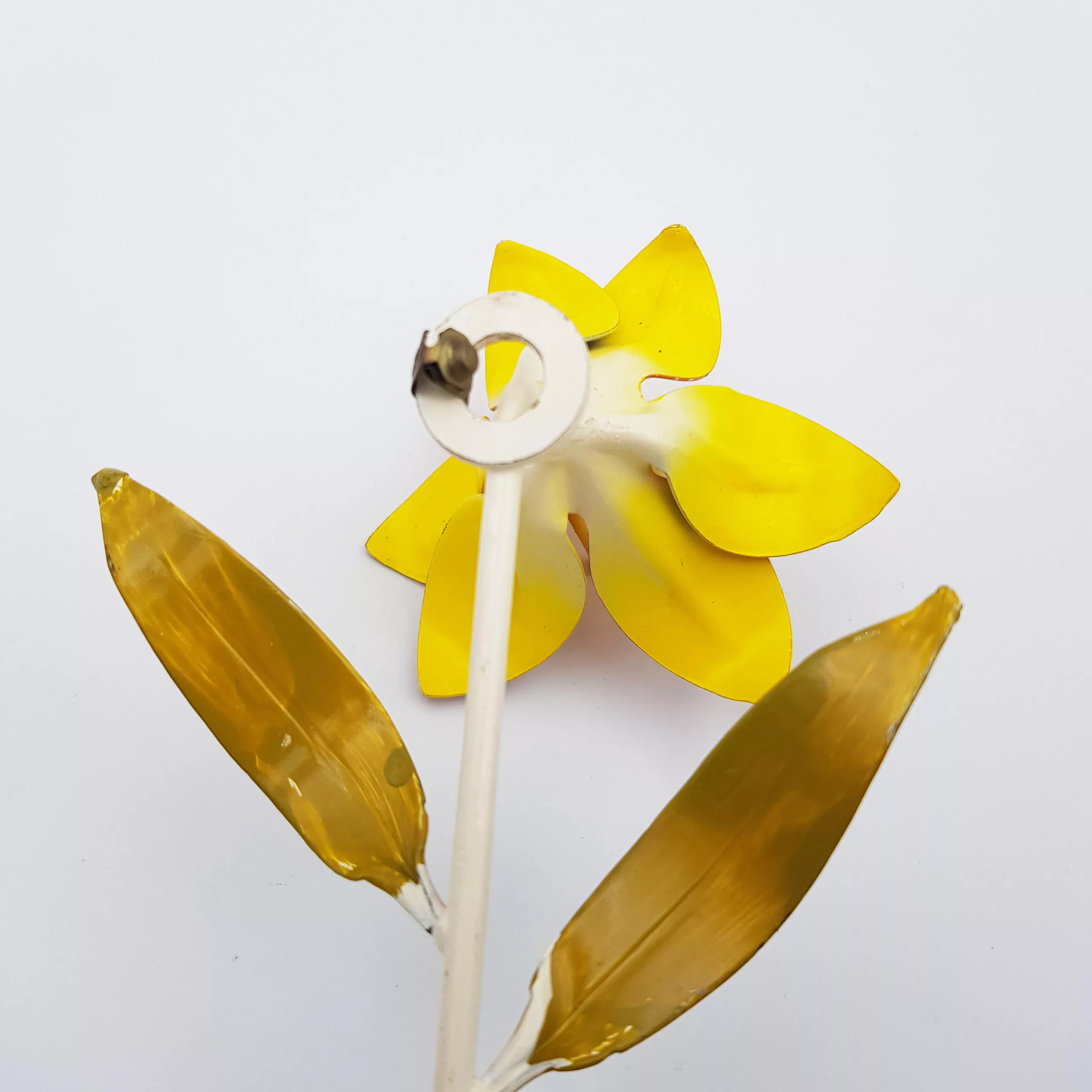 3 vintage metal towel pegs shape of flowers