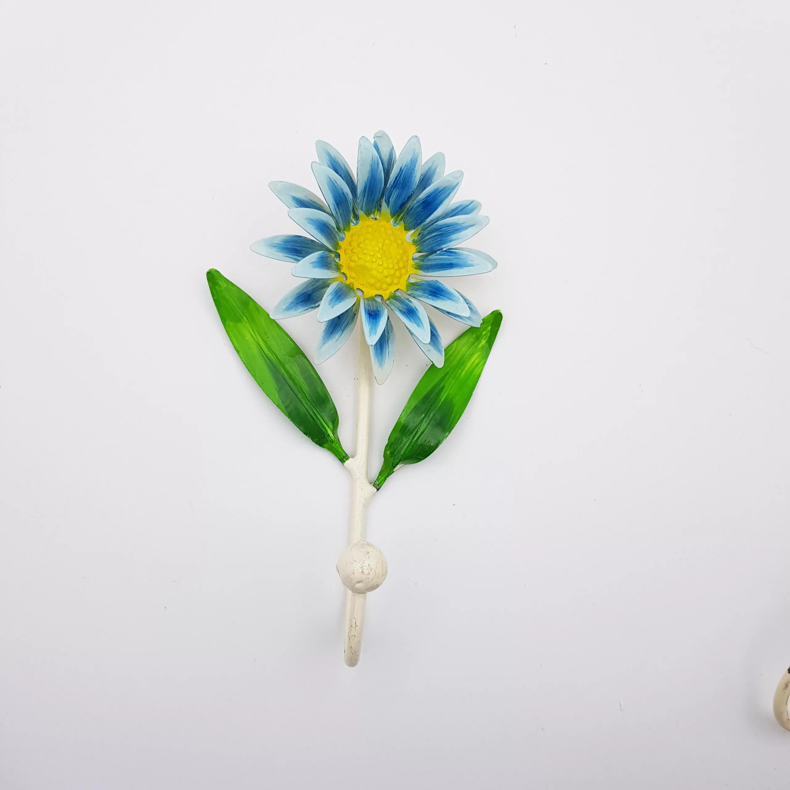 3 vintage metal towel pegs shape of flowers