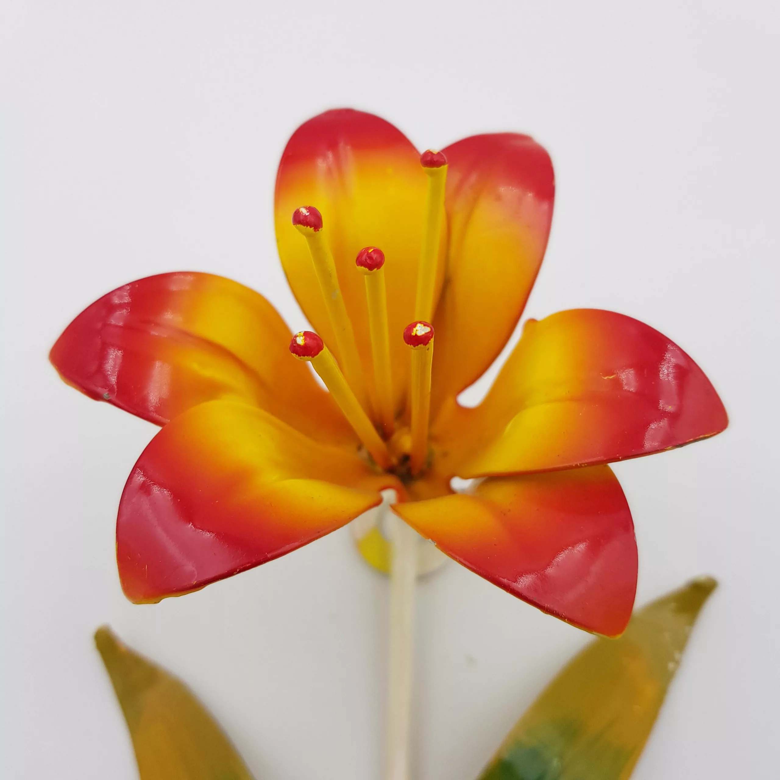3 vintage metal towel pegs shape of flowers