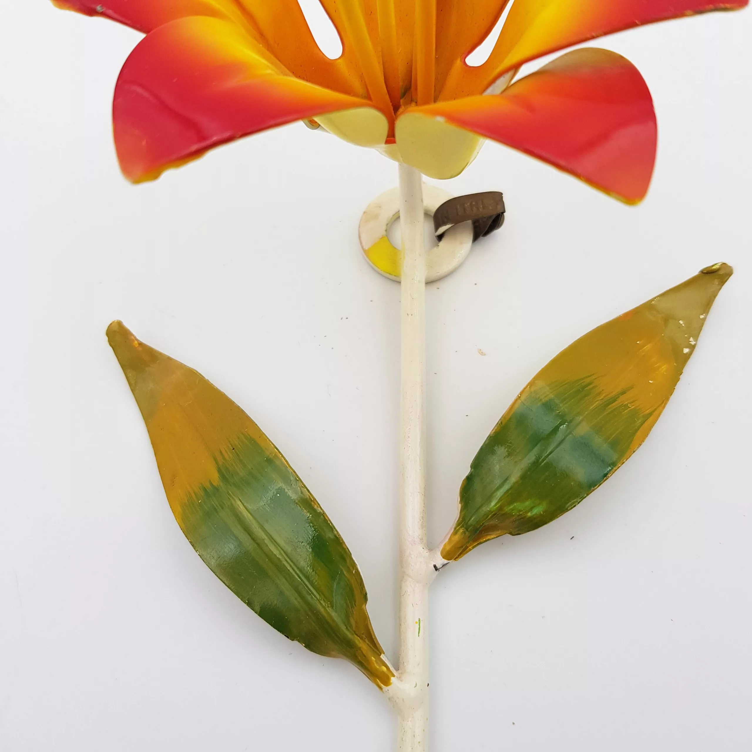 3 vintage metal towel pegs shape of flowers