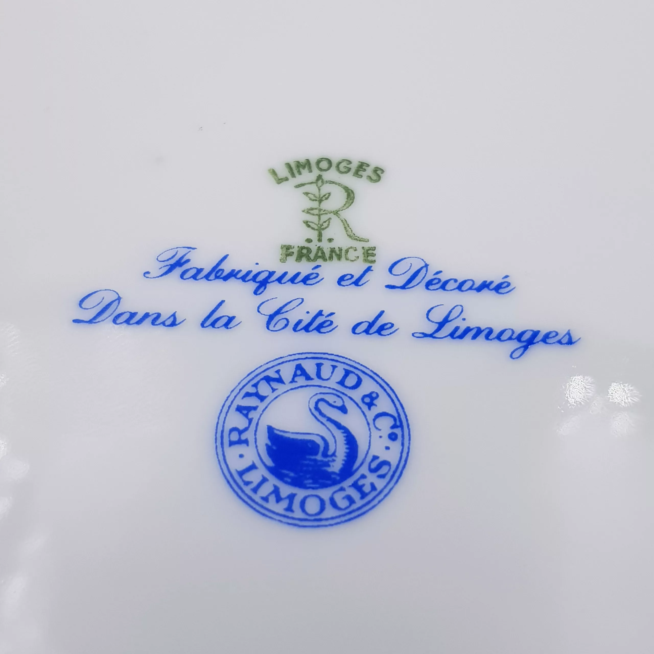 Luxury rectangular ashtray trinket tray elephant decor Raynaud Limoges porcelain