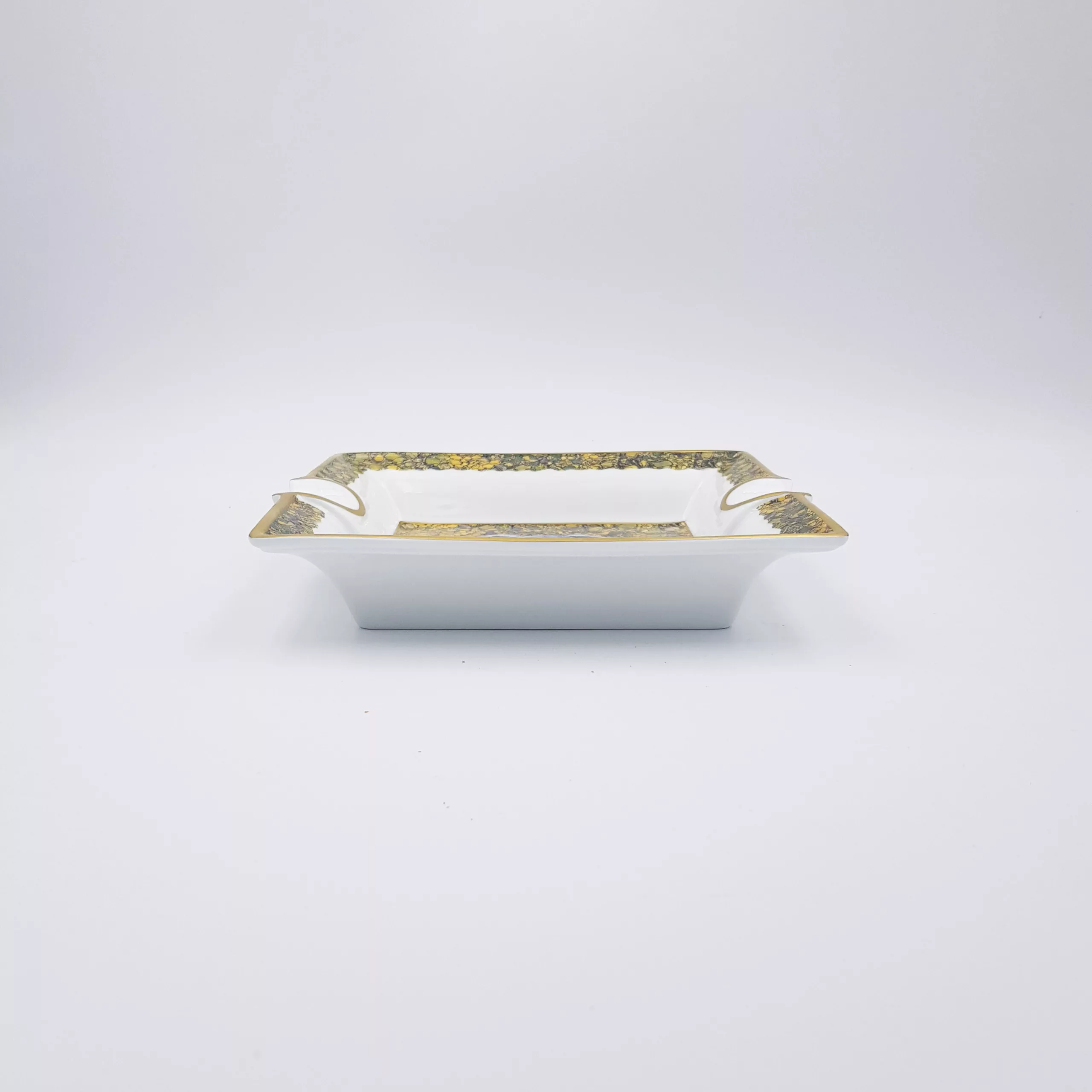 Luxury rectangular ashtray trinket tray elephant decor Raynaud Limoges porcelain