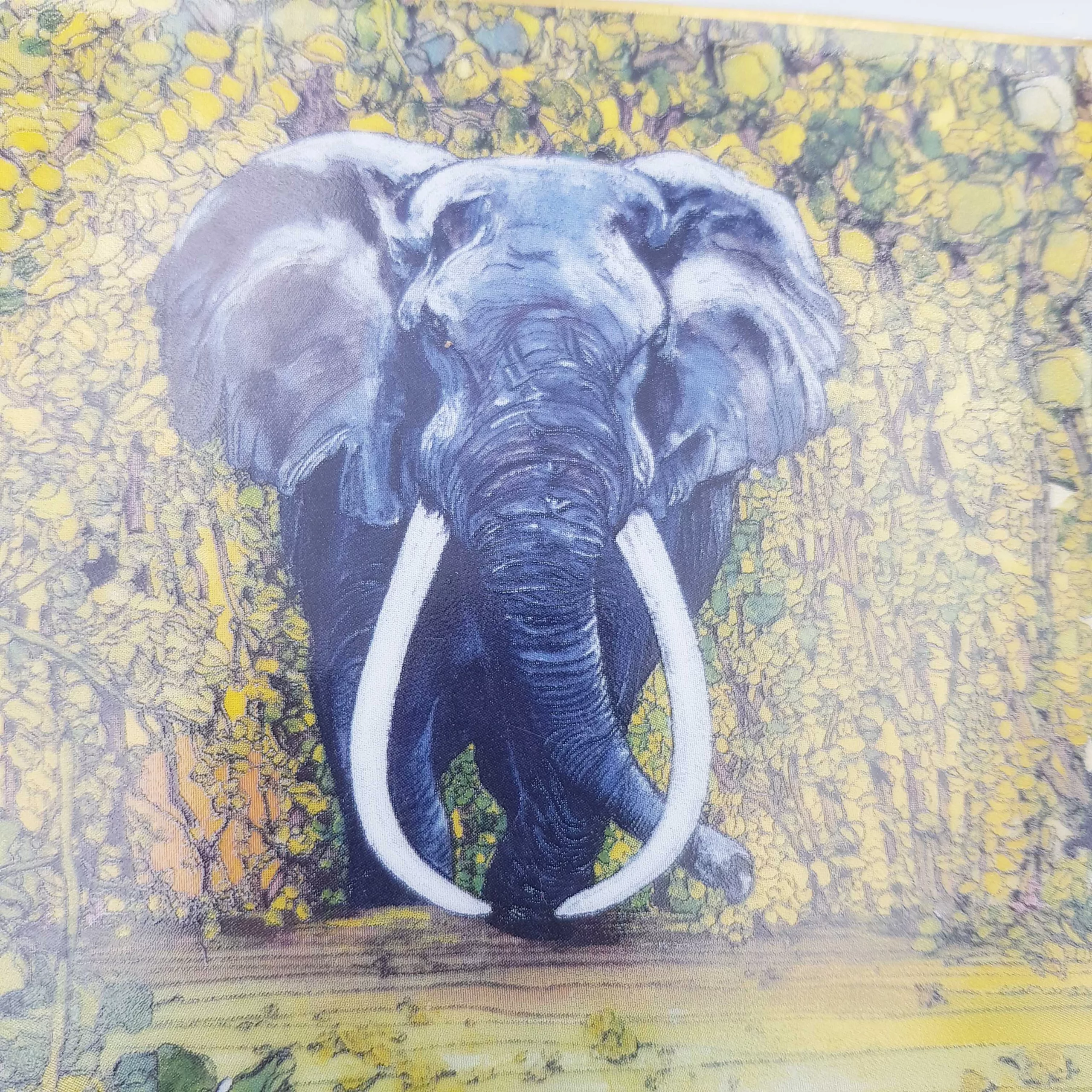 Luxury rectangular ashtray trinket tray elephant decor Raynaud Limoges porcelain