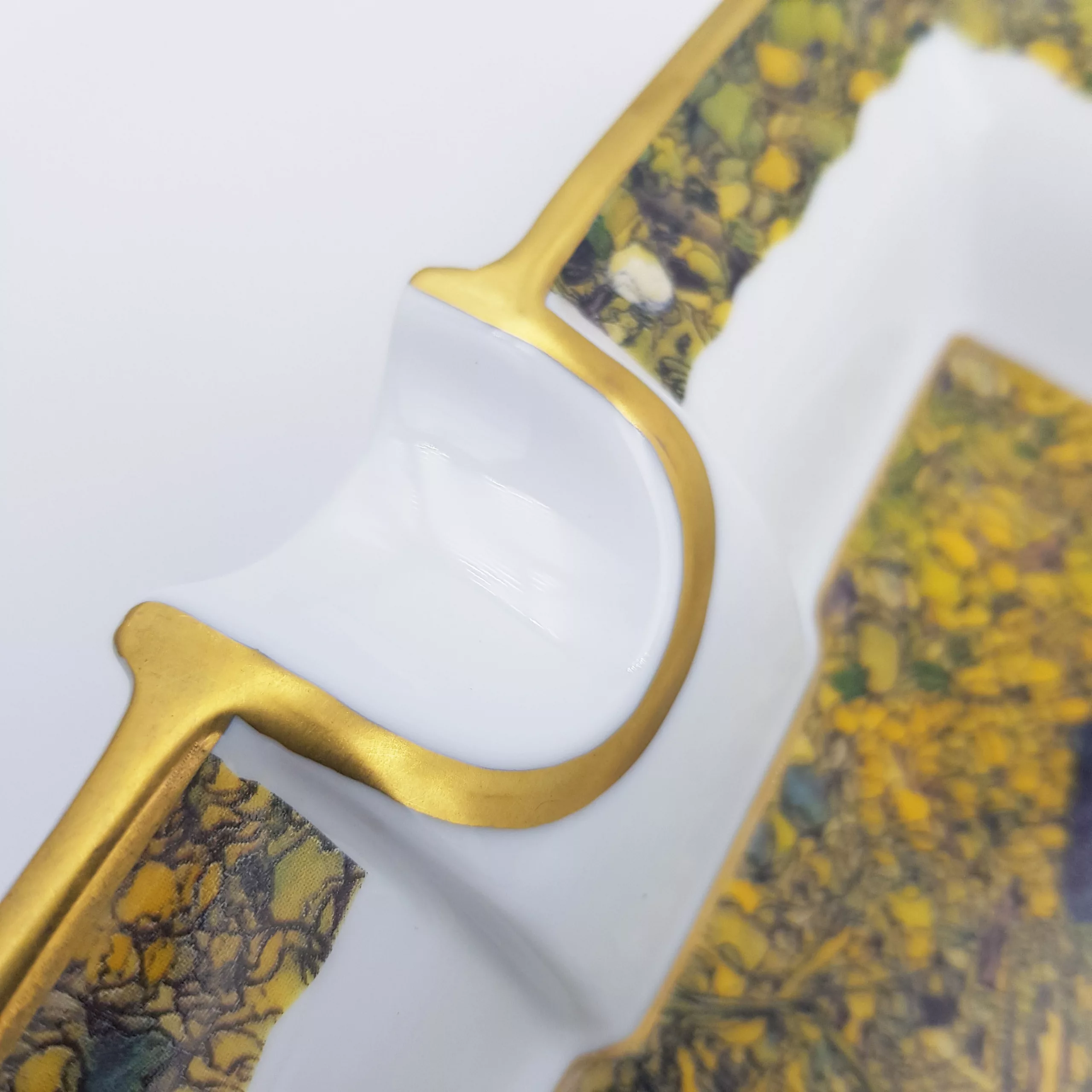 Luxury rectangular ashtray trinket tray elephant decor Raynaud Limoges porcelain