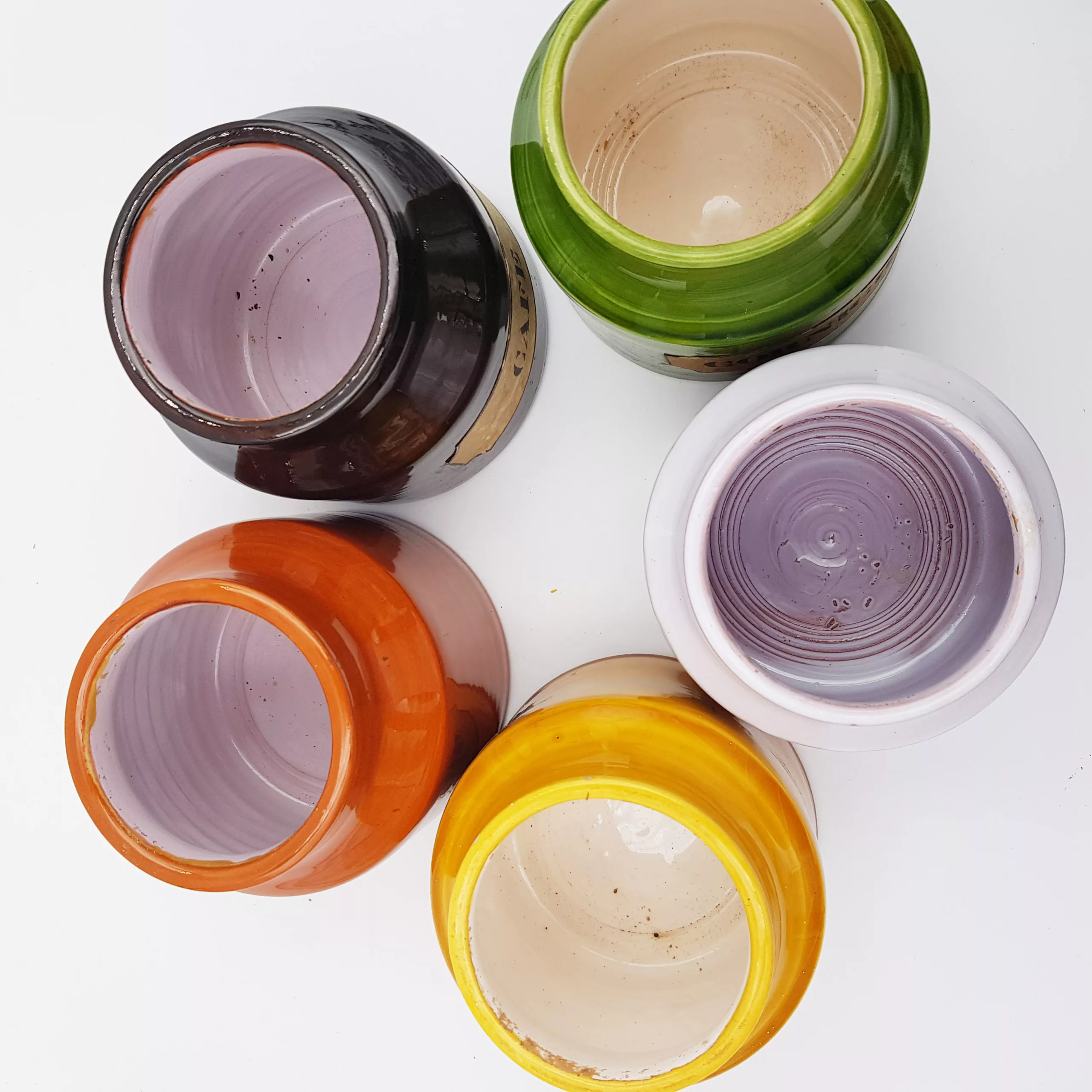 Mado Jolain 5 ceramic spice jars 1960s